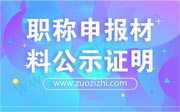 职称申报材料公示证明（样例），您那里有这些要求吗？