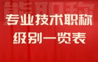 专业技术职称级别一览表：你要报哪个级别的？