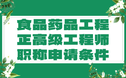 食品药品工程2024正高级工程师职称申请条件：计算机类专业职称报名